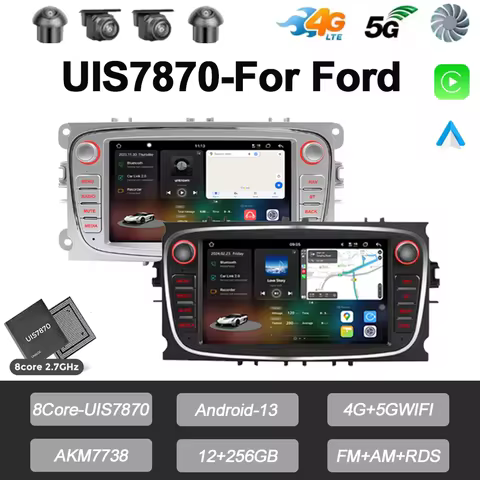 UIS7870 8Core Android13 2Din Car Multimedia Player 7''Autoradio Gps Carplay Auto DVD For Ford Focus 