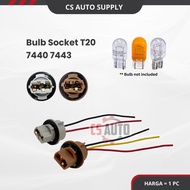 CS 1pc T20 7440 7443 1881 1891 W21W W21/5W Bulb Holder Socket Connector Kaki mentol (1pc)