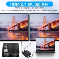 8K 1 To 2 Splitter 1 IN 2 Out Dual Display 1X2 HDMI Splitter 8K60hz 4K120hz 1080P240hz Video Distrib