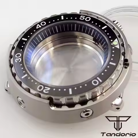 Fit NH35/NH36/SBBN031/SKX007 47mm Stainless Steel Tuna Canned Dive Watch Case 4 o'clock Crown Sapphi