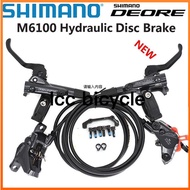 SHIMANO DEORE M6100 M6120 2/4 Piston Brake Hydraulic Disc Brake Set Left Front 900MM Right Rear 1600mm with Pad MTB Bike