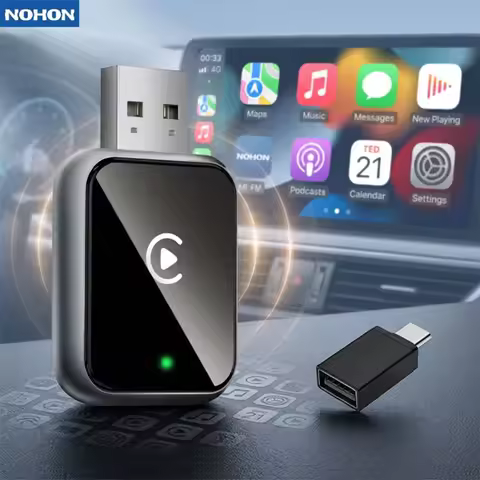 Wireless Carplay Adapter for iPhone Fast Auto Connection for iPhone Android Device Convert Wired to