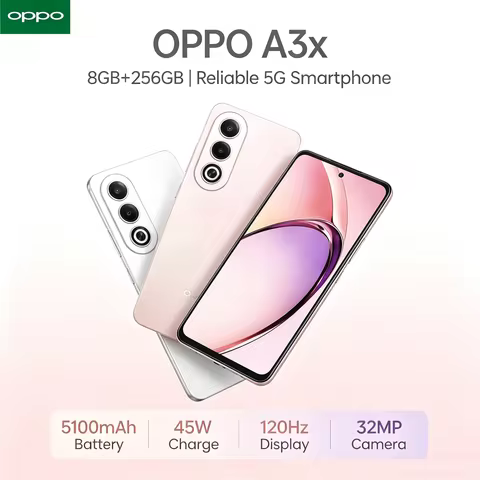 2026 New OPPO A3X Smartphone 8 GB RAM 256 GB ROM Mediatek Helio P35 Octa-Core Processor 6.5' HD+ Dis