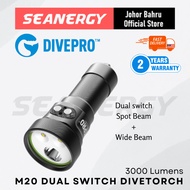 Divepro M20 3000 Lumens Dive Torch Dive Light for Scuba Diving Snorkeling Freediving Underwater Wate