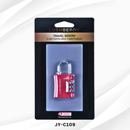 LUSHBERRY 3-Dial Combination TSA Certified Padlock Anti-Theft Travel Luggage Lock Padlock Travel Acc