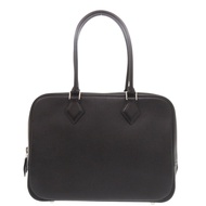 愛馬仕 Plume 28 Veau Epsom 黑色銀色五金 □J 印記手提包 黑色 0005 [二手] 愛馬仕