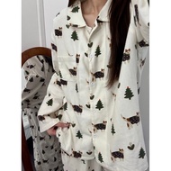 8089 Pine Cypress Kitten 2026 Winter Pajamas Women Style Long-Sleeved Trousers Korean Version Lounge