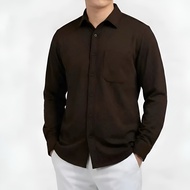 REINACLUB Long Sleeve Pique Shirt | Men's Plain Pique Shirt Long Sleeve | 65