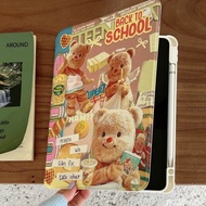 Cartoon bear For iPad 10th Generation 2022 Case with Pencil Holder 360 Degree Rotation Smart Leather Cover For iPad 9th 8th 7th 10.2 Air 5 4