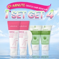 saludent Hair Removal Cream buang bulu 80g, Come With Aloe Vera Gel 50g / Whitening Soap 100g