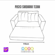 PTC sofabed oscar 200x140x60 sofa bed kulit minimalis busa Hitam PROMO