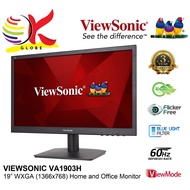 VIEWSONIC 19" VA1903H LED FLAT HD READY (1366x768 @ 60Hz) TN LCD MONITOR  (5MS, VGA + HDM HD INPUT, 