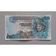 Malaysia Old Series RM50 Banknote Siri 5 Aziz Taha For Collection Only