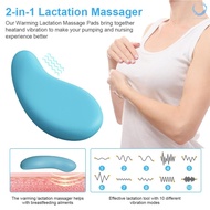 Warming Lactation Massager Soft Silicone Breast Massager for Breastfeeding Heat + 10 Vibration Modes