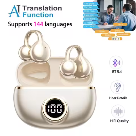 Translation Earbuds Earphones Clip Headphones Portable 144 languages AI Translate Earbuds Translator