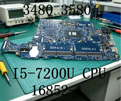 16852-1 FOR dell Latitude Series 3480 3580 Laptop Motherboard with I5-7200U CPU CN-02V63C 02V63C Mai