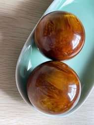 金絲海柳木5.0cm手球按摩球一對 全新 個人收藏
