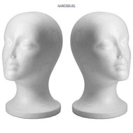 NARCISSUS13A0E Foam Mannequin Dummy Wig Glasses Hat White Display Stand