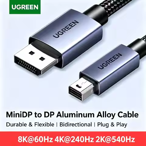 UGREEN Displayport 1.4 Mini DP To DP Video Adapter Cable 1.5m Braided 8K@60Hz 4K 2K@540Hz For Apple