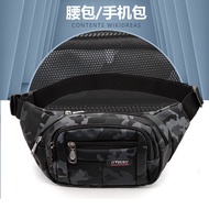 Spot Goods#Camouflage waist bag, mobile phone bag, outdoor work site bag, waterproof for middle-aged