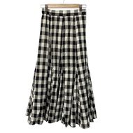 Arpege story Skirt ivory size 1 Plaid Women Long black Direct from Japan Secondhand