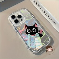 Cute Black Cat Mirror Phone Case For Vivo Y39 Y38 Y37 Pro Y36 Y29 Y27 Y27S Y16 Y02 Y02A Y02T Y78 Plu