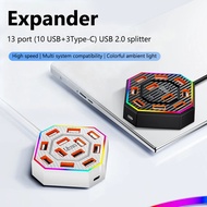 13 In 1 USB 2.0 Splitter Docking Station Multi Interface Adapter Laptop Plug And Play High-Speed Tra