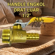 KRAN GAS ELPIJI DRAT LUAR / DALAM 1/2" KUNINGAN GAS COCK STOP KRAN ANGIN DAN GAS 3/8" KERAN OVEN ELP