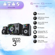 VF I Vinnfier ECCO 3 BTU 2023 Bluetooth Speaker 2.1 Stereo 7 Color Pulsating LED 2.1 speaker FM Radi
