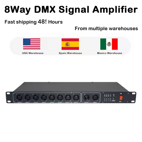 Fast shipping Best quality 8CH DMX Splitter DMX512 Light Stage Lights Signal Amplifier Splitter 8 wa