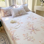 Dansunreve ผ้าปูที่นอน ผ้าฝ้าย100% ผ้าปูที่นอน 6.5ฟุต 6ฟุต 5ฟุต 3.5ฟุต 3 ฟุต ลายดอกไม้ 1200เส้นด้าย