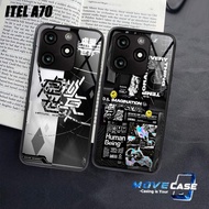 HP MV263 CASE ITEL A70hp - ITEL A70 GLASS SOFTCASE - Latest ITEL A70 CASING Abstract Motif Phone Pro