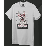 WARNING BEWARE OF DOGS SYBERIAN HUSKY SHIRT DESIGN PREMIUM COTTON WITH QUALITY DTF PRINT