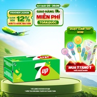 [SALE 25.6] Thùng 24 Lon Nước Ngọt Có Gaz 7Up (320ml/lon)