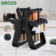Decco Ferris Wheel Rotatable Glass Seasoning Rack Set Seasoning Spice Jar 18 Cans Rak Berputar Penyi