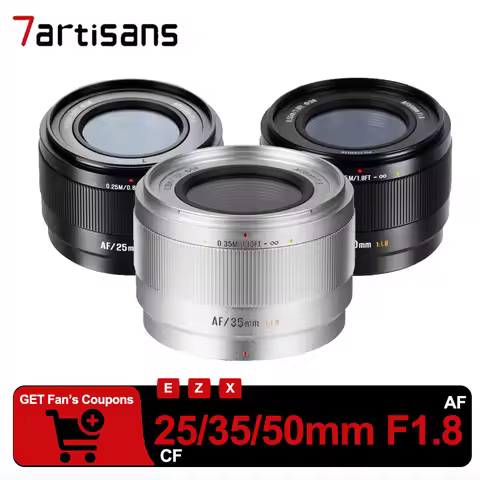 7artisans APS-C Auto Focus Lens 25mm 35mm 50mm F1.8 Large Aperture Fixed Focus Camera Lens for Sony 