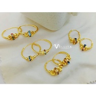 [VJ]Earring "Hoop Crystal" 16mm - 24mm 999.9 Bangkok Gold Plated Loop Earrings (Subang Emas Bangkok 