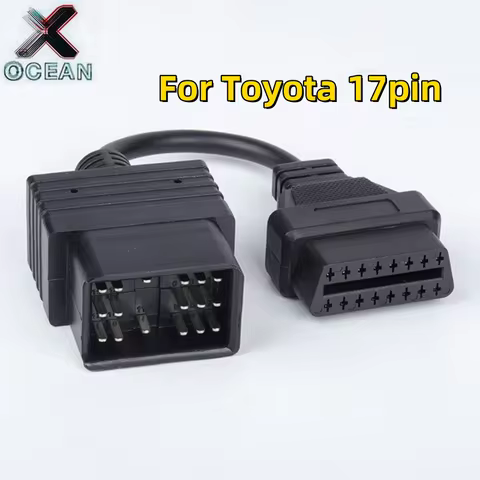 New T-oyota 17-pin to OBD1 OBD2 Adapter Diagnostic Cable for Toyota 17-pin to 16-pin OBDII Extension