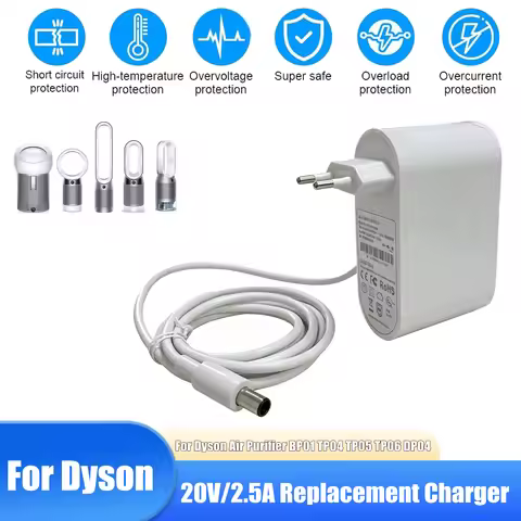 20V 2.5A Replacement Adapter for Dyson Air Purifier Fan Humidifier TP04 TP05 TP06 HP04 PH04 DP04 AC 
