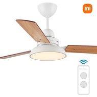 Xiaomi Wood Ceiling Fan with LED Lights Dimmability Separate Remote Control Ceeling Wooden Lamps Ventilator Lamp Bedroom Decor Modern Fans 220v Nordic 48 Inch