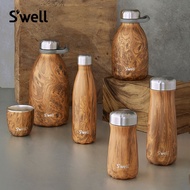 American Swell Wood Grain Stainless Steel Thermos Cup Outdoor Thermal Water Bottle Wine Barrel Ice T