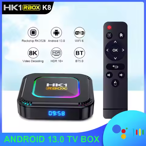 HK1 RBOX K8 Android 13.0 Smart TV BOX RK3528 4G 32G 64G 128G 2.4G 5G Dual WIFI 4K 8K 3D BT WIFI6 Med