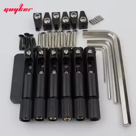 Guyker Single Fixed Fan Bridges for 6/7/8 String Electric Guitar Bridge Headless Fanned Fret