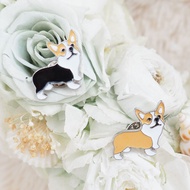 Cute Cute Cute Pet corgi Metal Brooch Two-Color Three-Color Brotherki corgi Puppy Cute Dog Dog Dog D