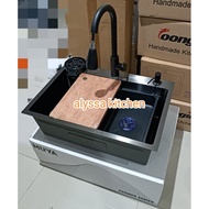 Muya 6045 black kitchen sink package Muya 60x45 black complete kitchen sink package