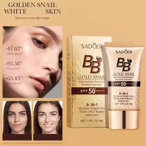 SADOER Gold Snail BB Cream Sunscreen Concealer Foundation Moisturizing Cream Daily Skin Care Sun Pro
