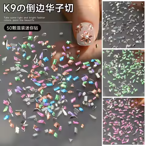 100Pcs/Lot Mixed Size Mini Nail Art Sparkle Rhinestones Decora Shiny K9 Crystal DIY Nail Charms Gems