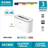 D-Link 5G NR Dual Band AX1800 WiFi 6 Router Modem DWR-X2000