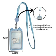 PTT Name Tag Lanyard Gantungan Kartu Motif Kucing Akses MRT Busway E-Money Flazz BRIzi Bentuk Karakt