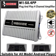 Mohawk Android Amplifier M1-50.4PP 4 Channel Plug and Play Power Amplifier for Car Android Player Android Amp